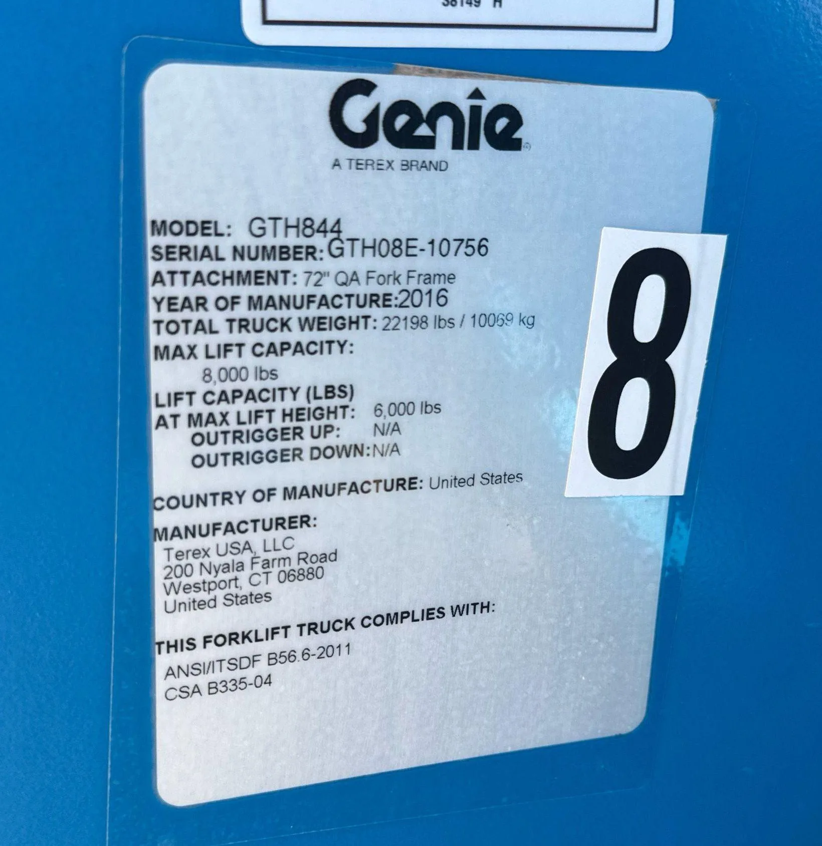2016 Genie GTH-844